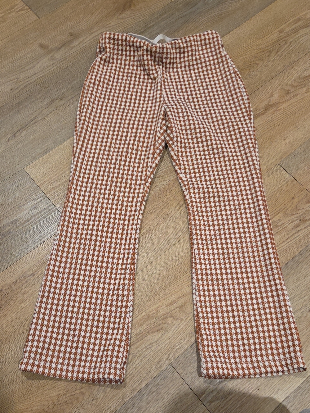 Altar'd State Brown & White Gingham Boot Cut Pants